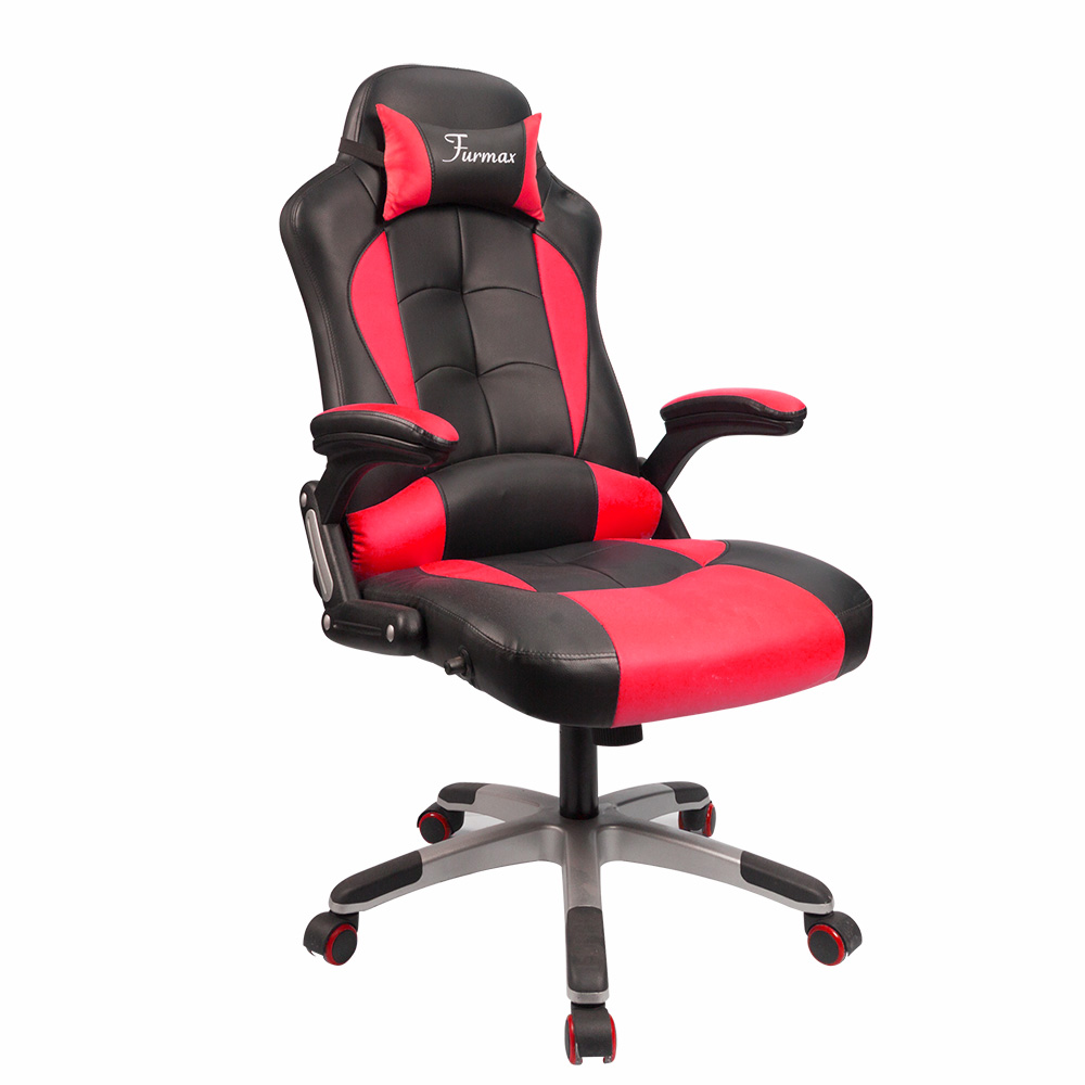 Furmax Gaming Chair Executive Racing Style Bucket Seat Pu Leather Office Chair Computer Swivel Lumbar Support Chair Red Furmax